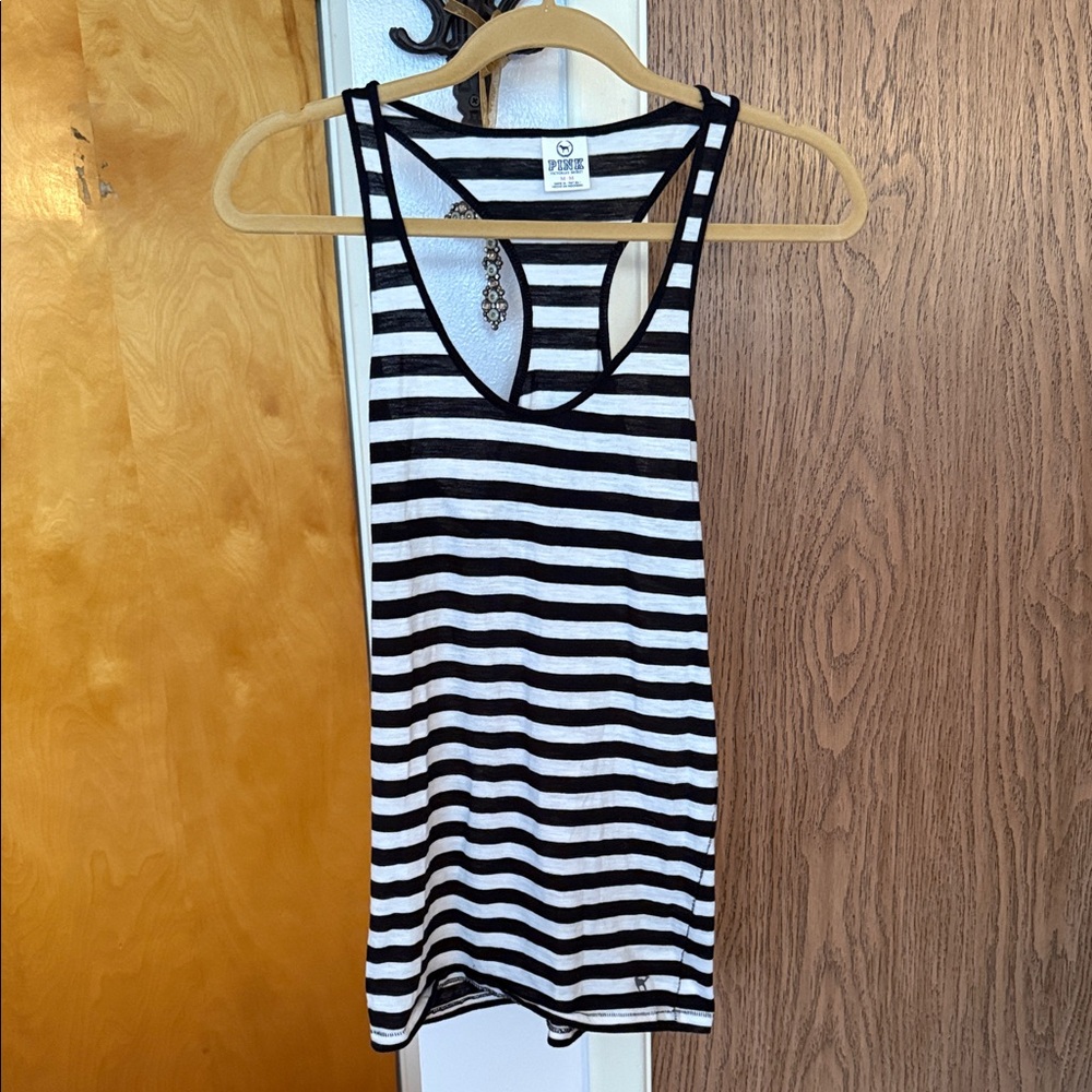 Victoria's Secret Black and White Striped Tank Top